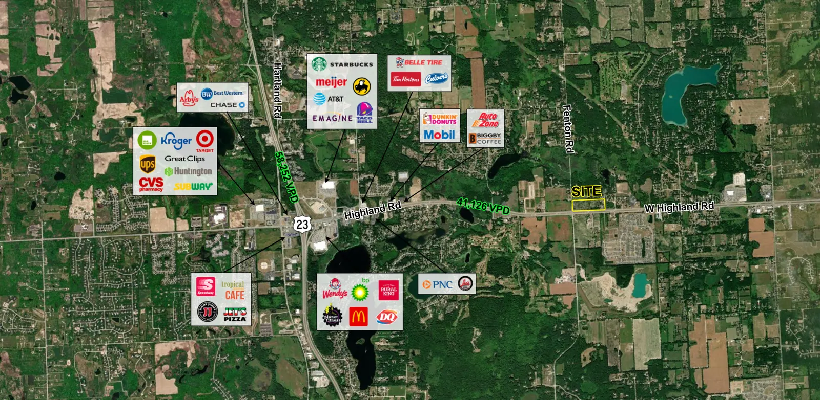 Hartland - 14.06 Acres Residential Development Land — commercial property at M-59 & Fenton Road, Hartland, MI